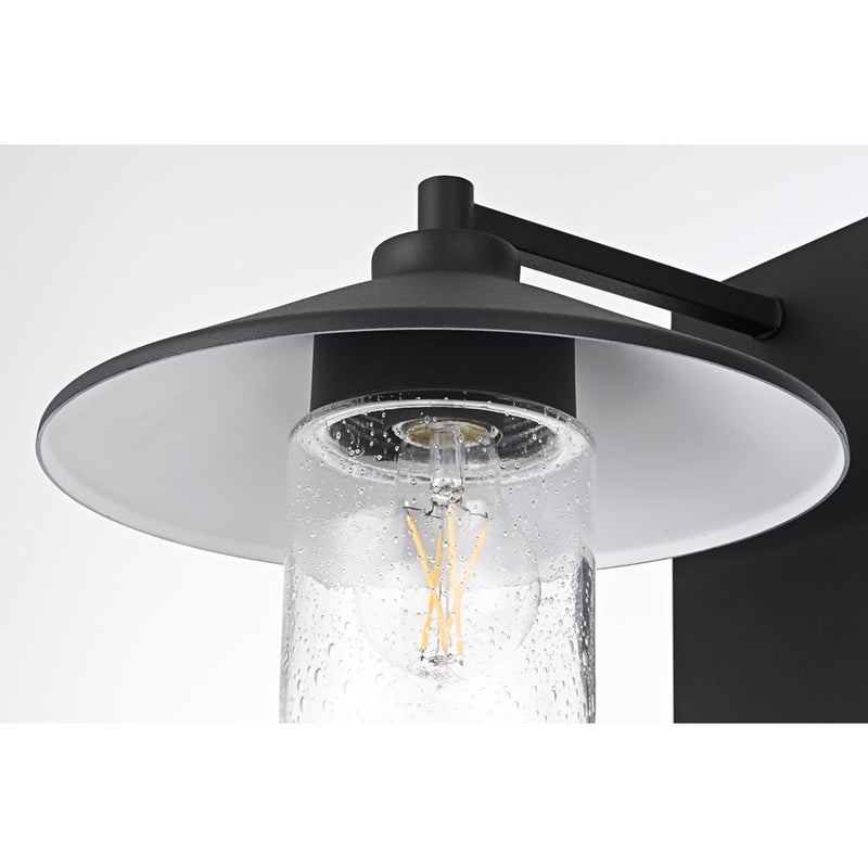 Elegant Lighting Scott 1Lt 10" Outdoor Sconce, Black/Clear/Seed