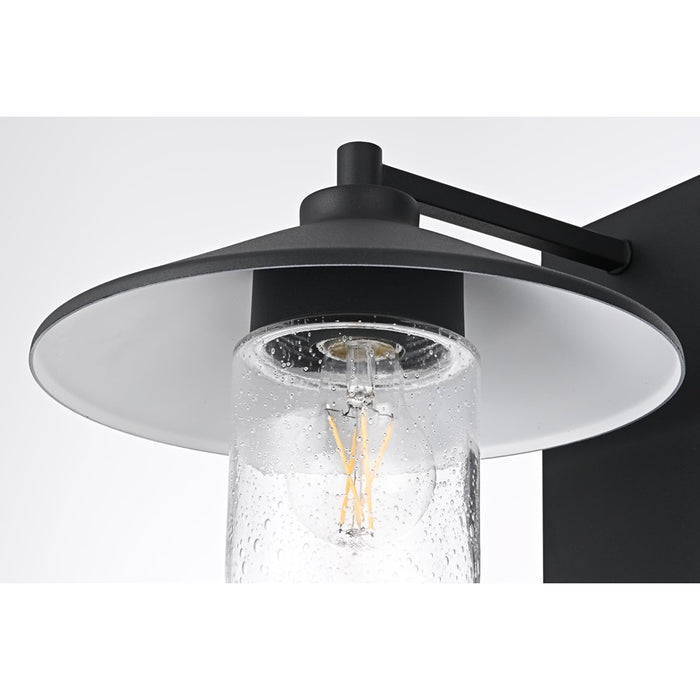 Elegant Lighting Scott 1Lt 10" Outdoor Sconce, Black/Clear/Seed