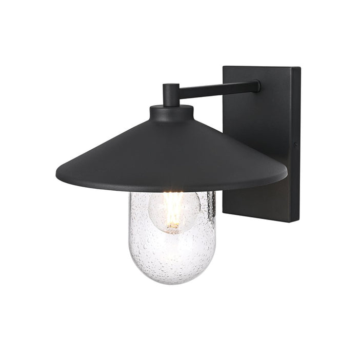 Elegant Lighting Scott 1Lt 10" Outdoor Sconce, Black/Clear/Seed
