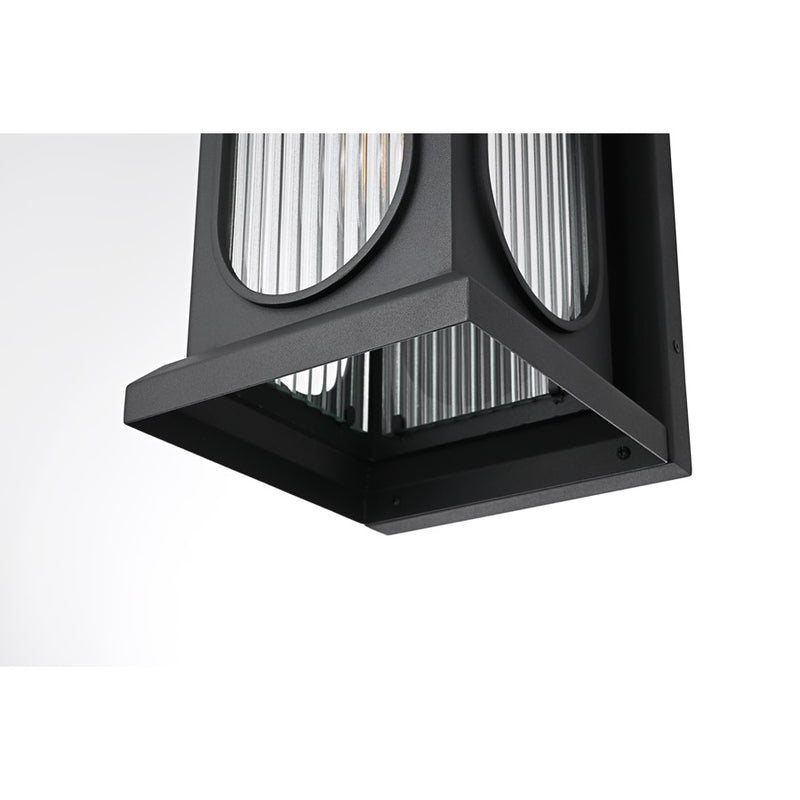 Elegant Lighting Sevyn 1 Light 14" Outdoor Wall Sconce, Black