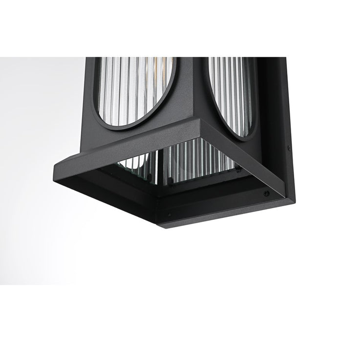 Elegant Lighting Sevyn 1 Light 14" Outdoor Wall Sconce, Black