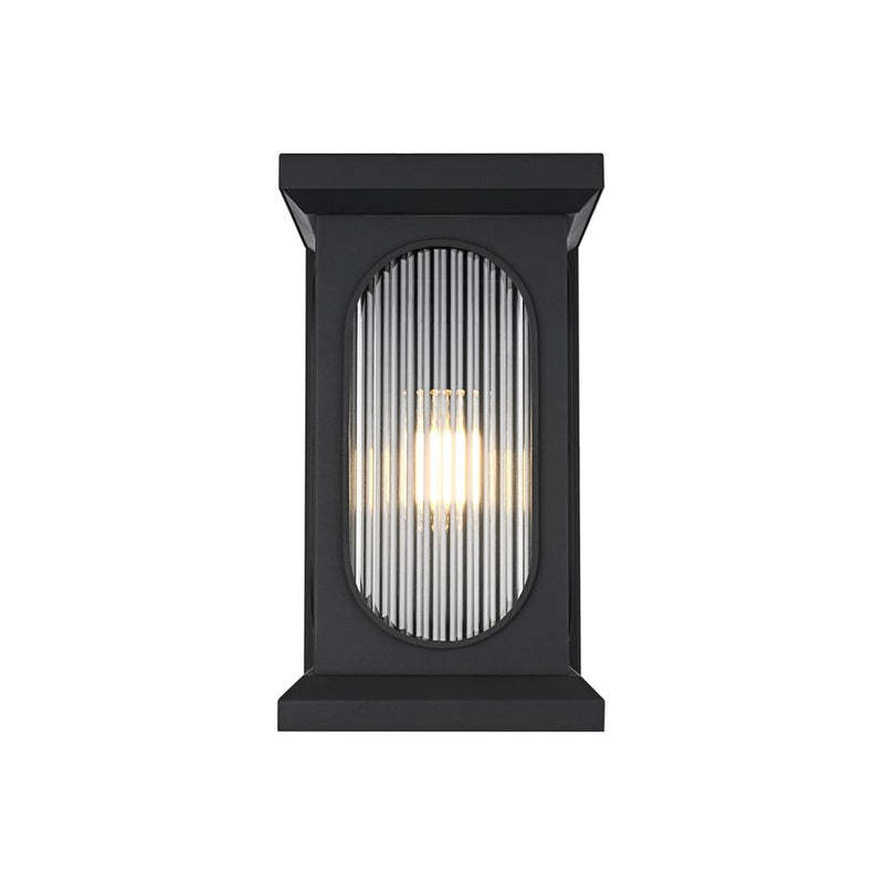 Elegant Lighting Sevyn 1 Light 17" Outdoor Wall sconce, Black - OD417W17BK