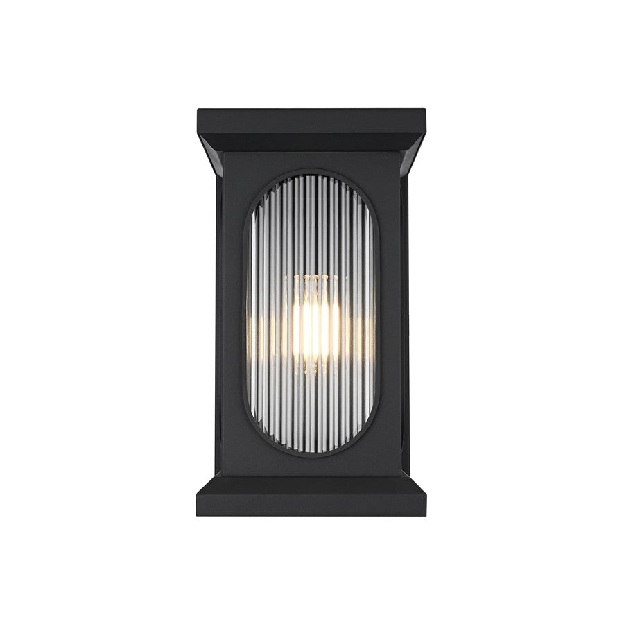 Elegant Lighting Sevyn 1 Light 17" Outdoor Wall sconce, Black - OD417W17BK
