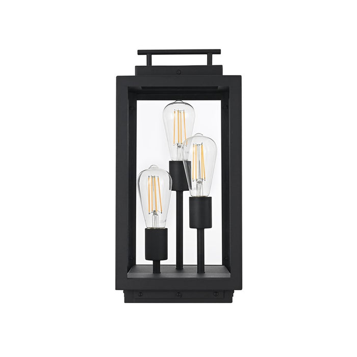Elegant Lighting Valentin 3 Light 18" Outdoor Lawn Light, Black - OD418L18BK