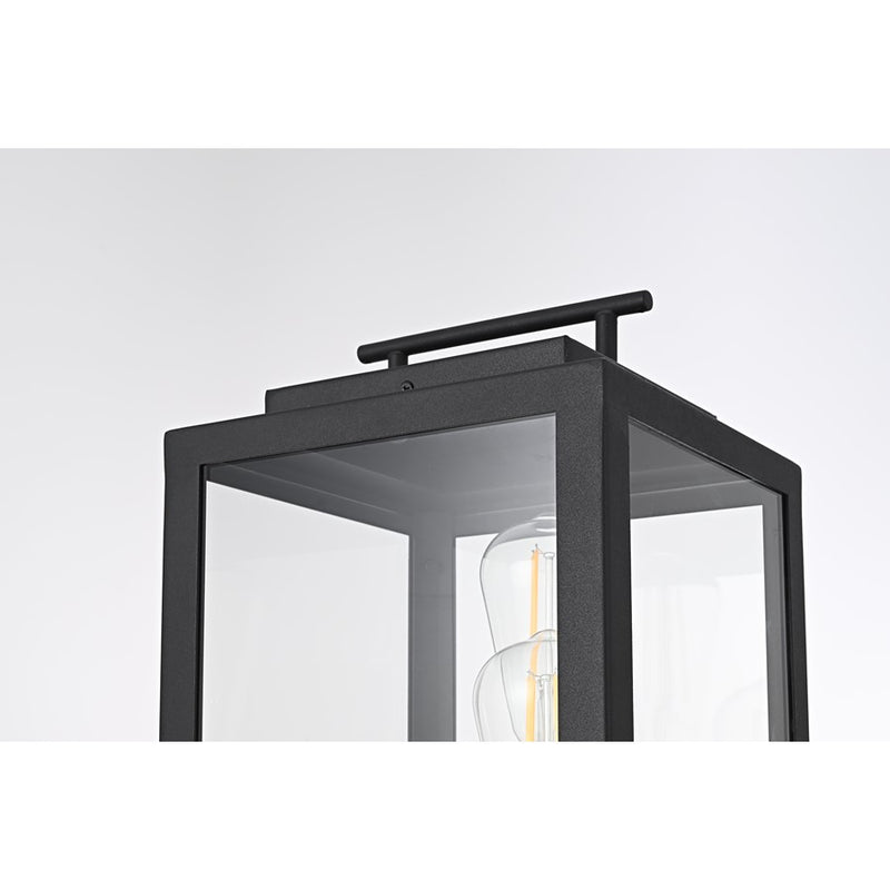 Elegant Lighting Valentin 3 Light 18" Outdoor Lawn Light, Black