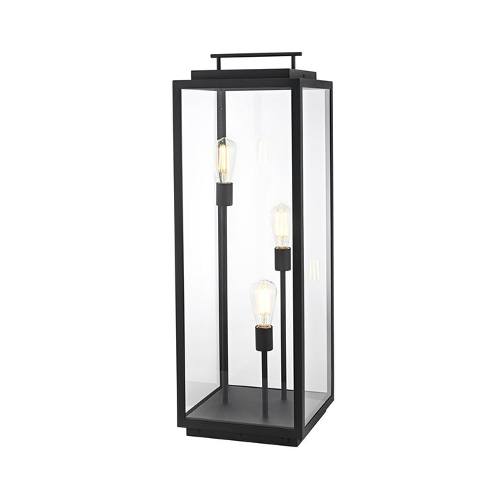 Elegant Lighting Valentin 3 Light 36" Outdoor Lawn Light, Black