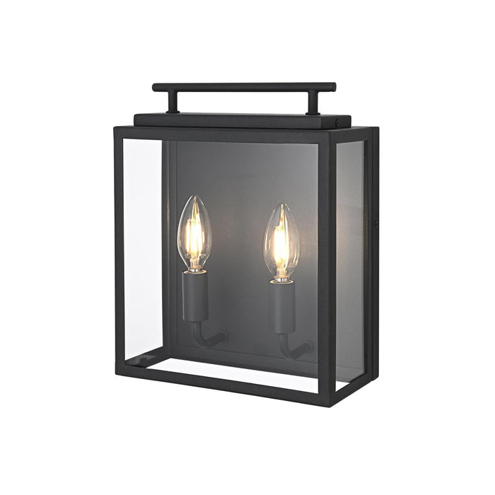 Elegant Lighting Valentin 2 Light 9" Outdoor Wall Sconce, Black