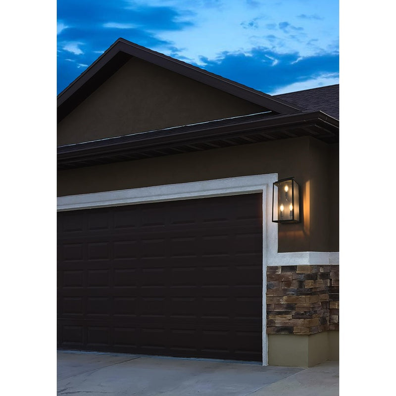 Elegant Lighting Valentin 3 Light 8" Outdoor Wall Sconce, Black