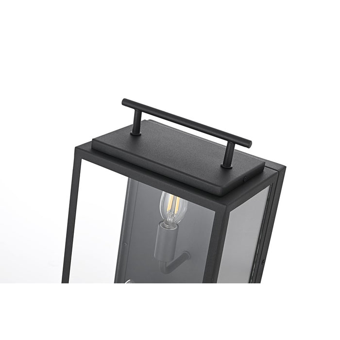 Elegant Lighting Valentin 3 Light 8" Outdoor Wall Sconce, Black