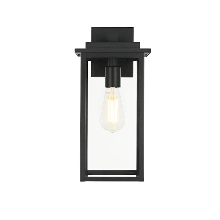 Elegant Lighting Kaysen 1Lt Outdoor Wall Sconce, Black/Clear - OD50126W15BK