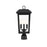 Elegant Lighting Riggs 3Lt 8 X 18" Outdoor Post Light, Black/Clear - OD502P18BK
