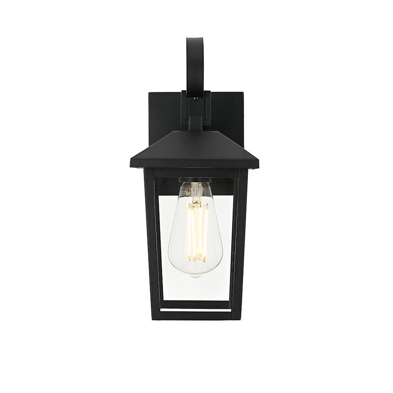 Elegant Lighting Riggs 1Lt 5.5" Outdoor Wall Sconce, Black/Clear - OD502W12BK