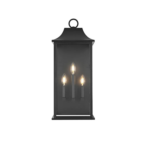 Elegant Lighting Shepard 3Lt 10" Outdoor Wall Sconce, Black/Clear - OD503W25BK