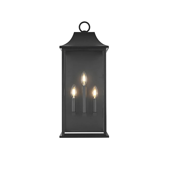 Elegant Lighting Shepard 3Lt 10" Outdoor Wall Sconce, Black/Clear - OD503W25BK