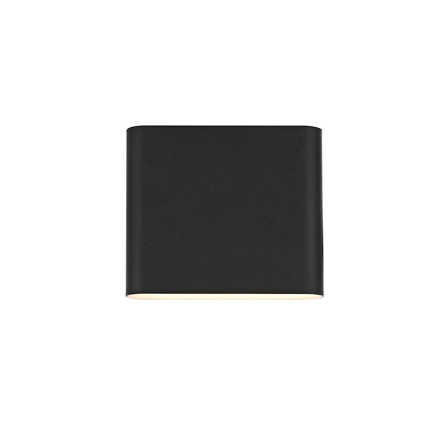 Elegant Lighting Clyde 2 Light 9" Outdoor Wall Sconce, Black - OD507W9BK