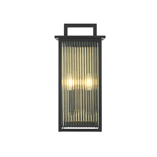 Elegant Lighting Kannon 2Lt 8.5" Outdoor Sconce, Black/Striped - OD513W19BK