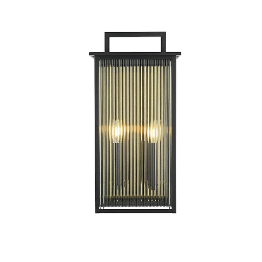 Elegant Lighting Kannon 2Lt 11.5" Outdoor Sconce, Black/Striped - OD513W23BK