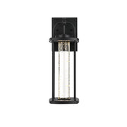 Elegant Lighting Zev 1Lt 15" Outdoor Wall Sconce, Black/Clear/Seedy - OD601W15BK