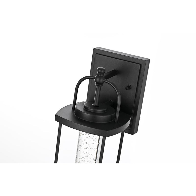 Elegant Lighting Zev 1Lt 15" Outdoor Wall Sconce, Black/Clear/Seedy