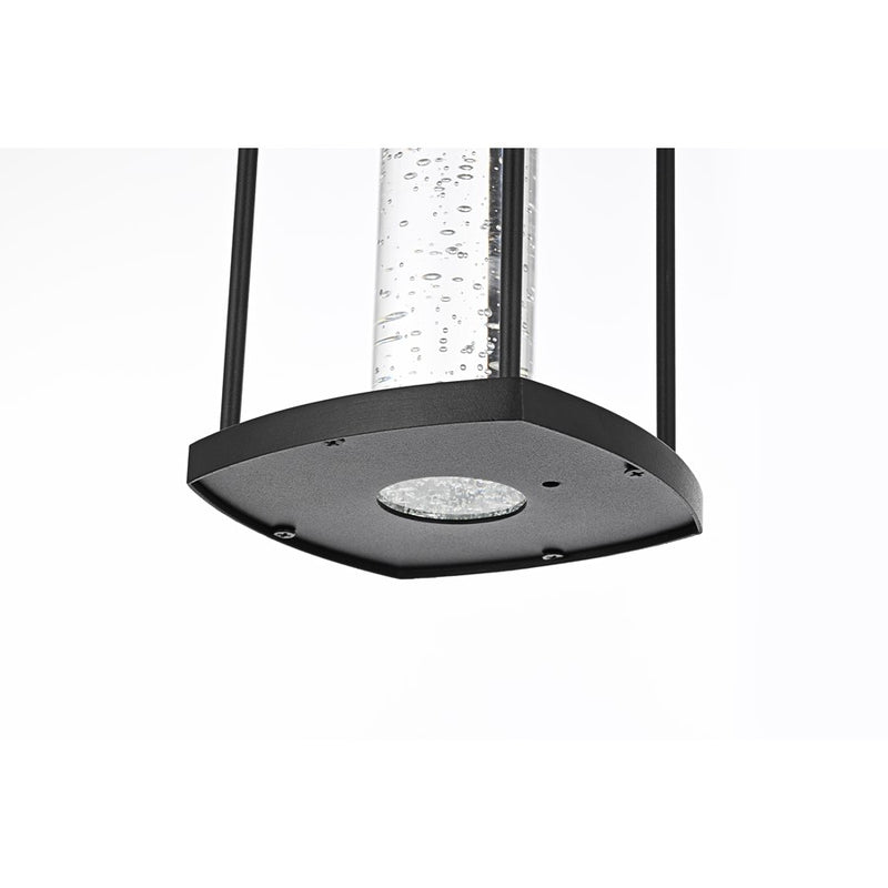 Elegant Lighting Zev 1Lt 15" Outdoor Wall Sconce, Black/Clear/Seedy