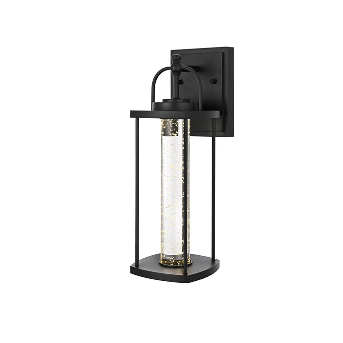 Elegant Lighting Zev 1Lt 15" Outdoor Wall Sconce, Black/Clear/Seedy