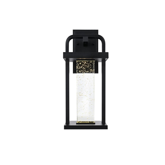 Elegant Lighting Uriah 1Lt 16" Outdoor Sconce, Black/Clear/Seed - OD602W15BK