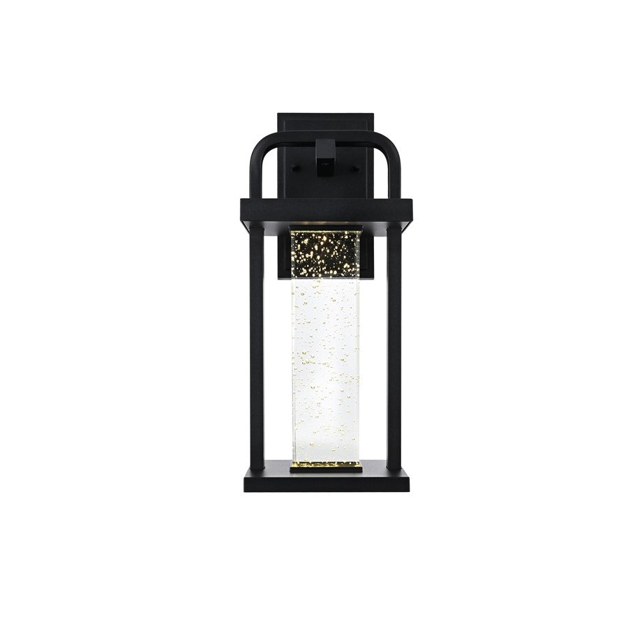 Elegant Lighting Uriah 1Lt 16" Outdoor Sconce, Black/Clear/Seed - OD602W15BK