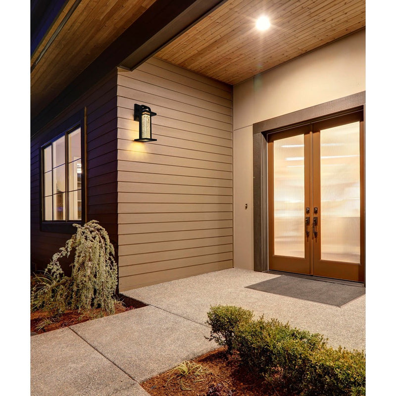 Elegant Lighting Uriah 1Lt 16" Outdoor Sconce, Black/Clear/Seed