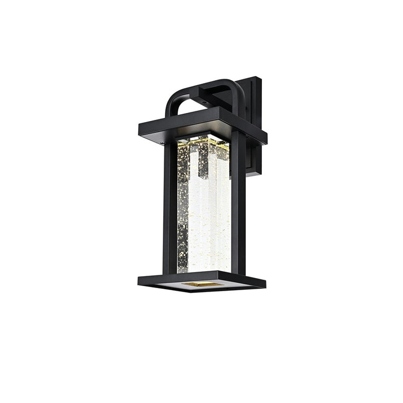 Elegant Lighting Uriah 1Lt 16" Outdoor Sconce, Black/Clear/Seed