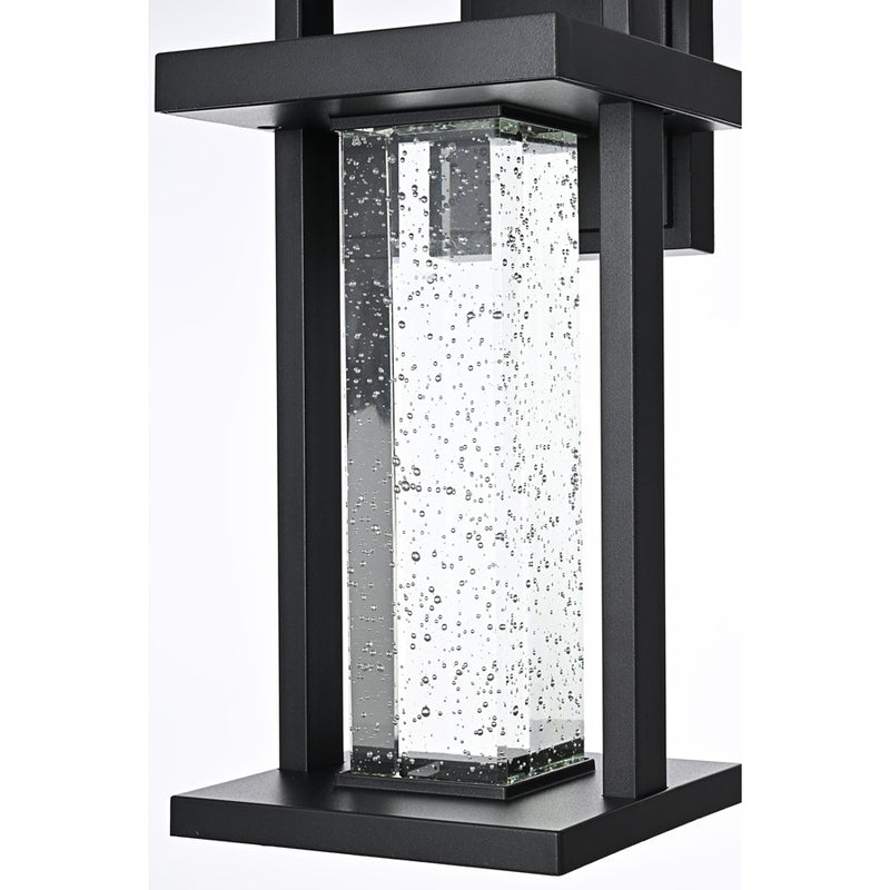 Elegant Lighting Uriah 1Lt 16" Outdoor Sconce, Black/Clear/Seed