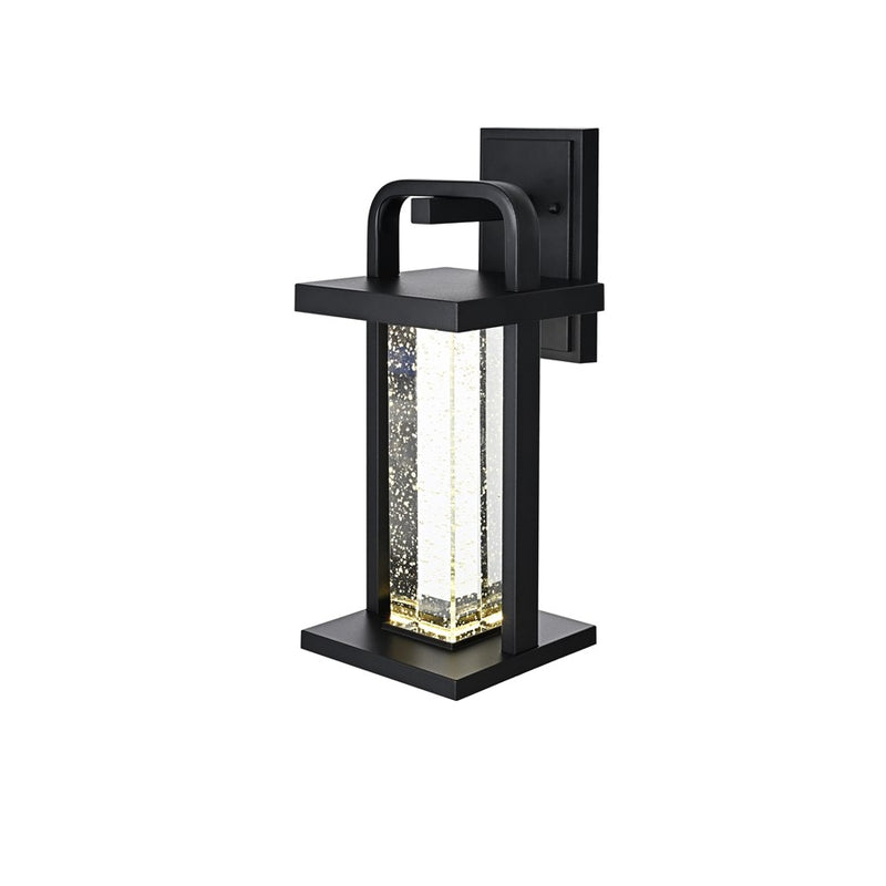 Elegant Lighting Uriah 1Lt 16" Outdoor Sconce, Black/Clear/Seed