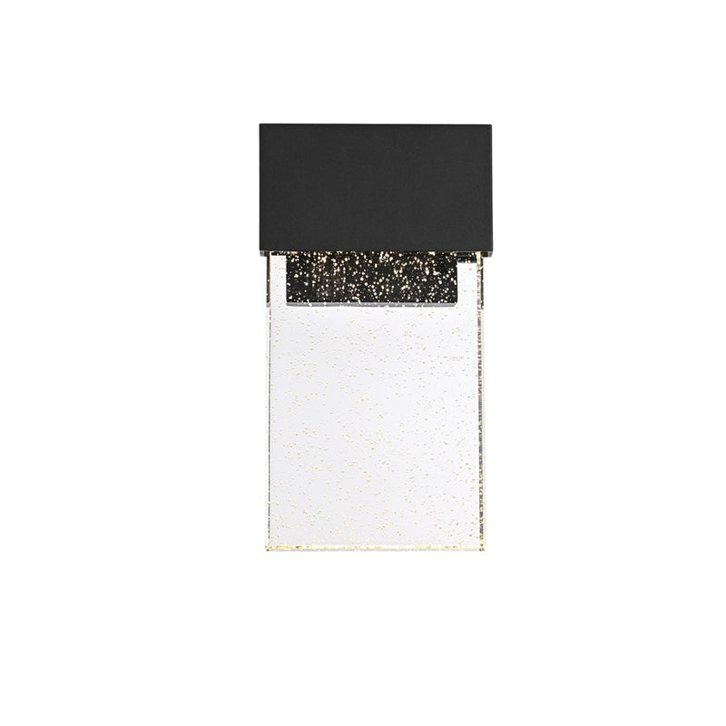 Elegant Lighting Ronin 1Lt 11" Outdoor Sconce, Black/Clear/Seed - OD603W11BK