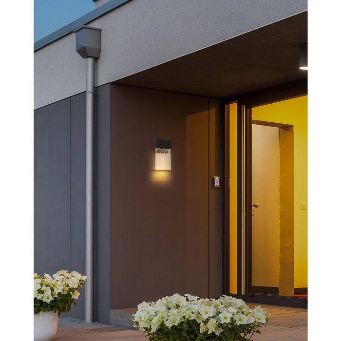 Elegant Lighting Ronin 1Lt 11" Outdoor Sconce, Black/Clear/Seed