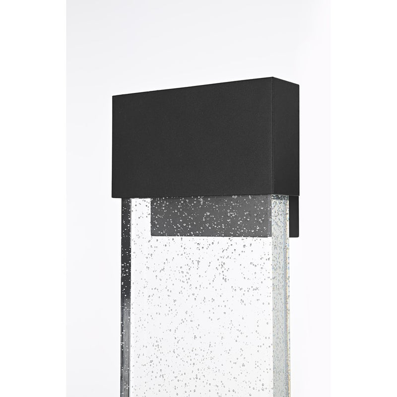 Elegant Lighting Ronin 1Lt 11" Outdoor Sconce, Black/Clear/Seed