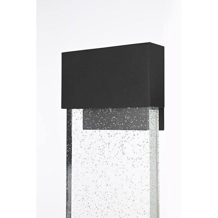 Elegant Lighting Ronin 1Lt 11" Outdoor Sconce, Black/Clear/Seed