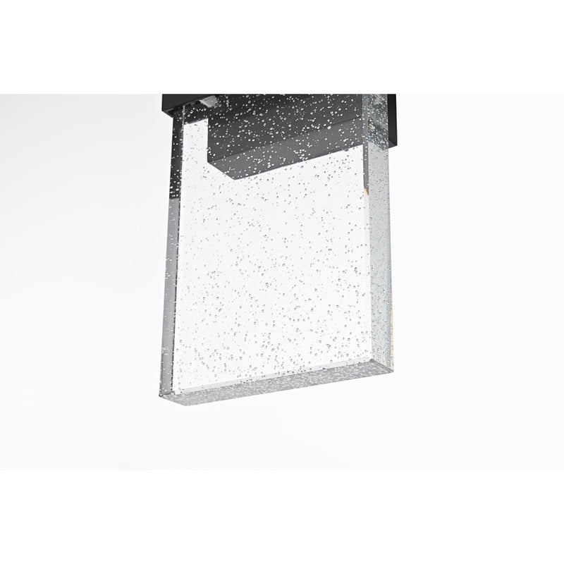 Elegant Lighting Ronin 1Lt 11" Outdoor Sconce, Black/Clear/Seed