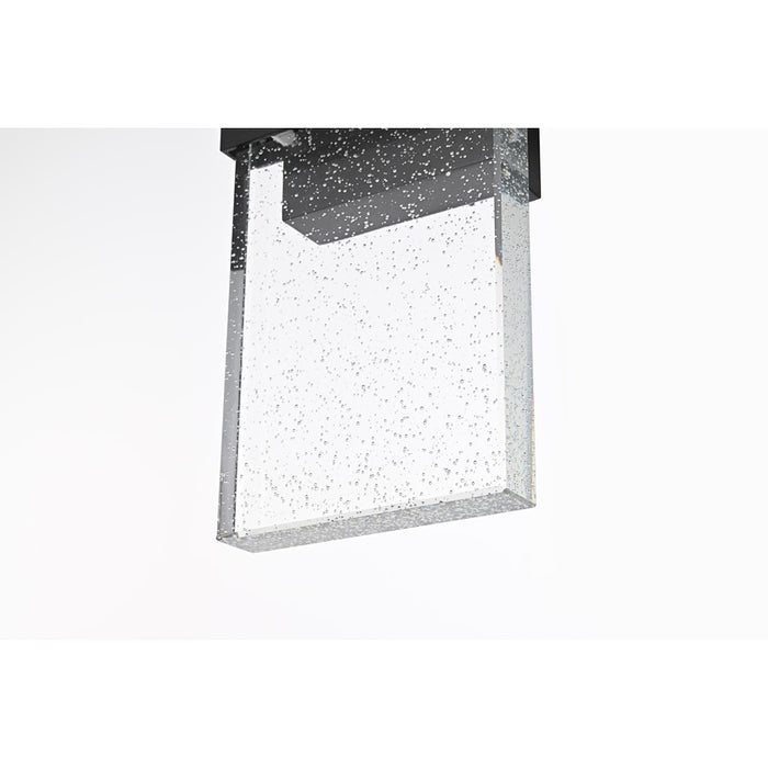 Elegant Lighting Ronin 1Lt 11" Outdoor Sconce, Black/Clear/Seed