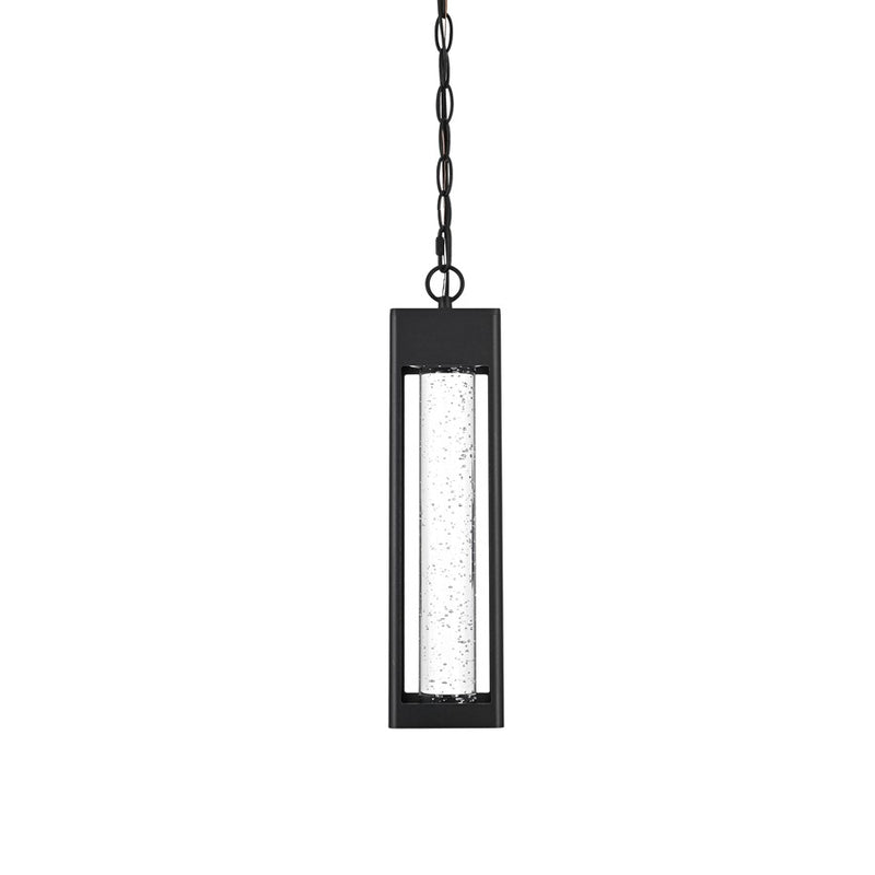 Elegant Lighting Amaris 1Lt 15" Outdoor Pendant, Black/Clear/Seedy