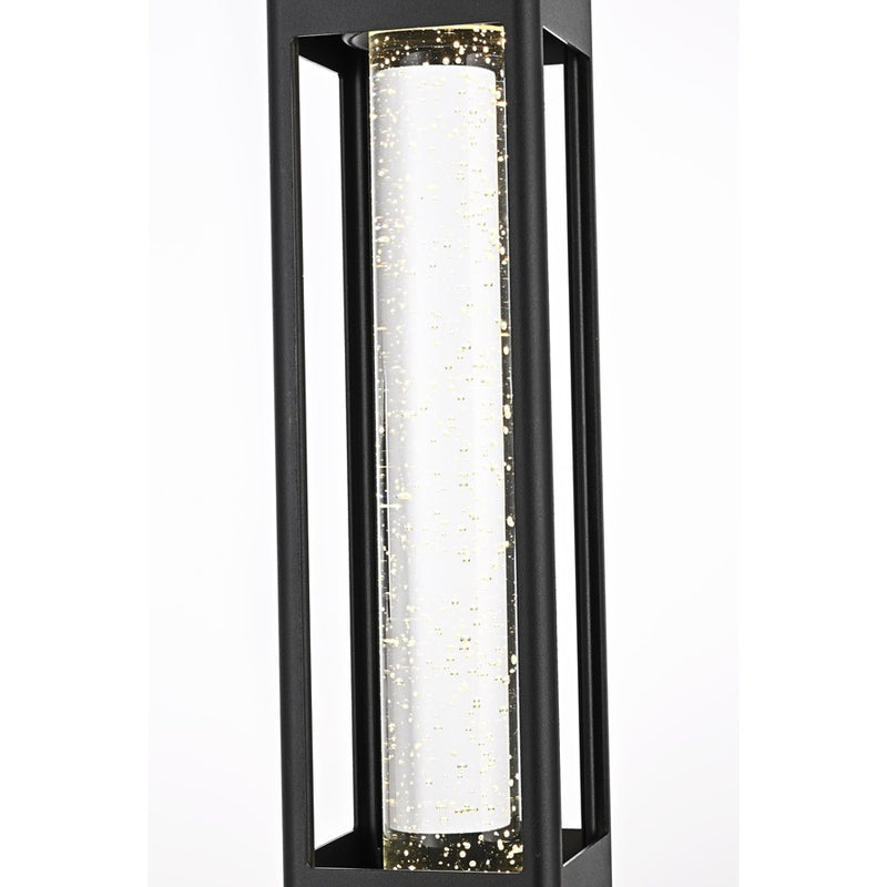 Elegant Lighting Amaris 1Lt 15" Outdoor Pendant, Black/Clear/Seedy