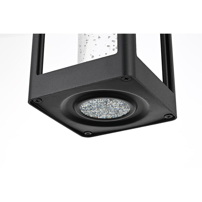Elegant Lighting Amaris 1Lt 15" Outdoor Pendant, Black/Clear/Seedy
