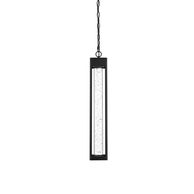 Elegant Lighting Amaris 1Lt 23" Outdoor Pendant, Black/Clear/Seedy