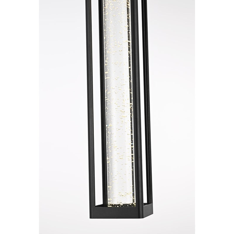 Elegant Lighting Amaris 1Lt 23" Outdoor Pendant, Black/Clear/Seedy