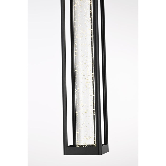Elegant Lighting Amaris 1Lt 23" Outdoor Pendant, Black/Clear/Seedy