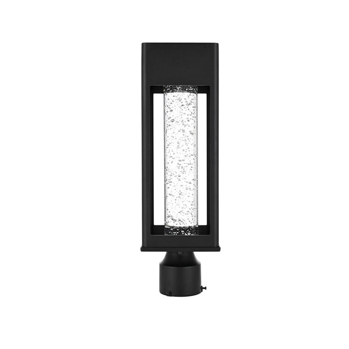 Elegant Lighting Amaris 1Lt 6" Outdoor Post Light, Black/Clear/Seed - OD604P18BK