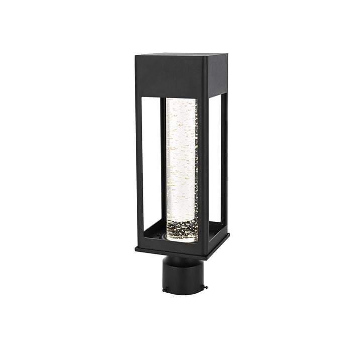 Elegant Lighting Amaris 1Lt 6" Outdoor Post Light, Black/Clear/Seed