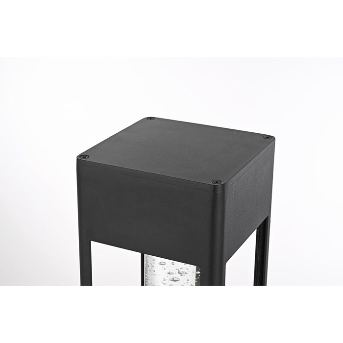 Elegant Lighting Amaris 1Lt 6" Outdoor Post Light, Black/Clear/Seed