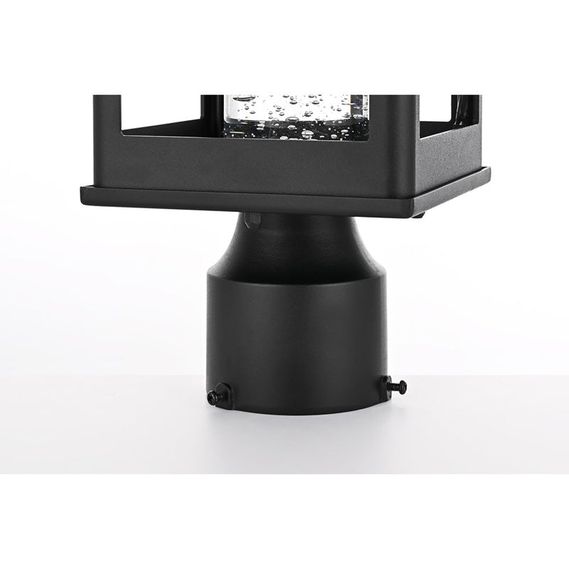 Elegant Lighting Amaris 1Lt 6" Outdoor Post Light, Black/Clear/Seed