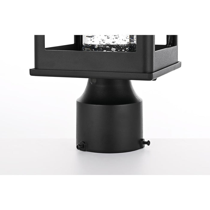 Elegant Lighting Amaris 1Lt 6" Outdoor Post Light, Black/Clear/Seed