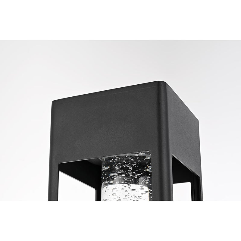 Elegant Lighting Amaris 1Lt 6" Outdoor Post Light, Black/Clear/Seed