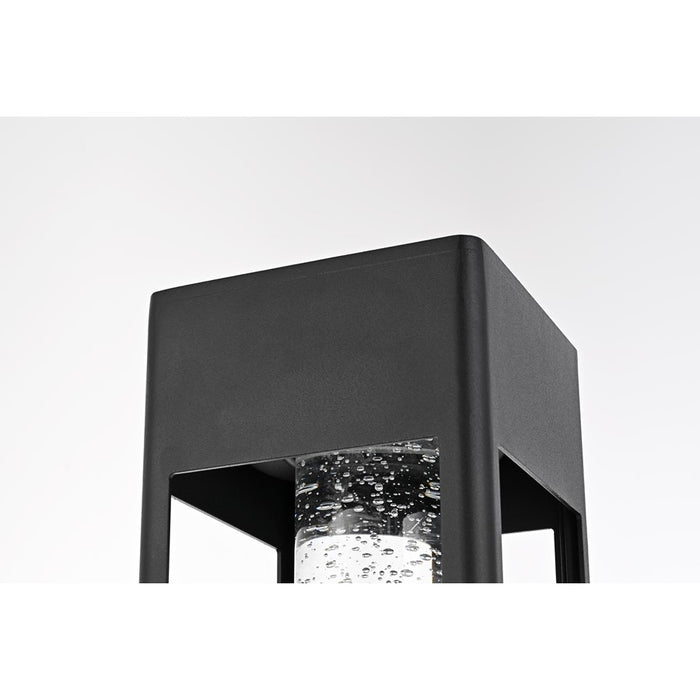 Elegant Lighting Amaris 1Lt 6" Outdoor Post Light, Black/Clear/Seed